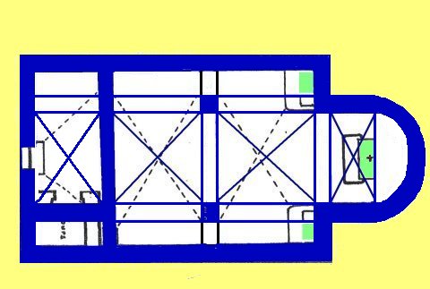 Plan restitué de l'église.