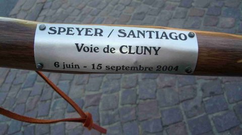 La plaque du pèlerinage de Spire de 2004.