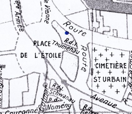 Extrait du plan de Strasbourg en 1947