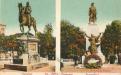 Metz. Esplanade. Autrefois - Aujourd'hui. Carte postale après 1922. Le monument de Hannaux est clairement indiqué par la mention : Emmanuel Hannaux Sculpteur.