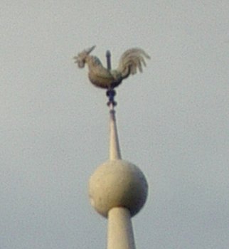 Le coq du petit temple protestant.