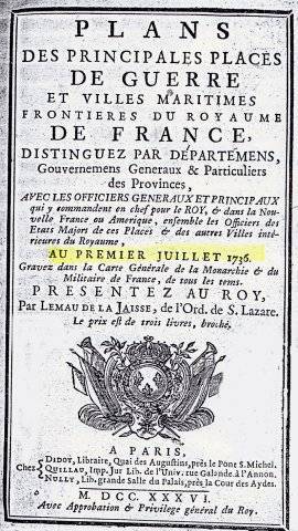 Plans des principales places de guerre et villes maritimes frontières du Royaume de France.