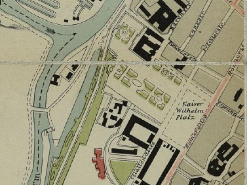 Plan de Metz de 1903. Détail de l'Esplanade, de la Place Royale et du quartier de la Citadelle. Bibliothèque Nationale
